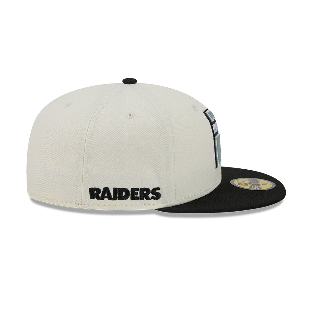 Las Vegas Raiders "DECEPTOR" Exclusive New Era 59Fifty Fitted Hat - Chrome/Black