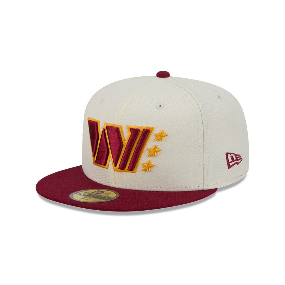 Washington Commanders "DECEPTOR" Exclusive New Era 59Fifty Fitted Hat - Chrome/Burgundy