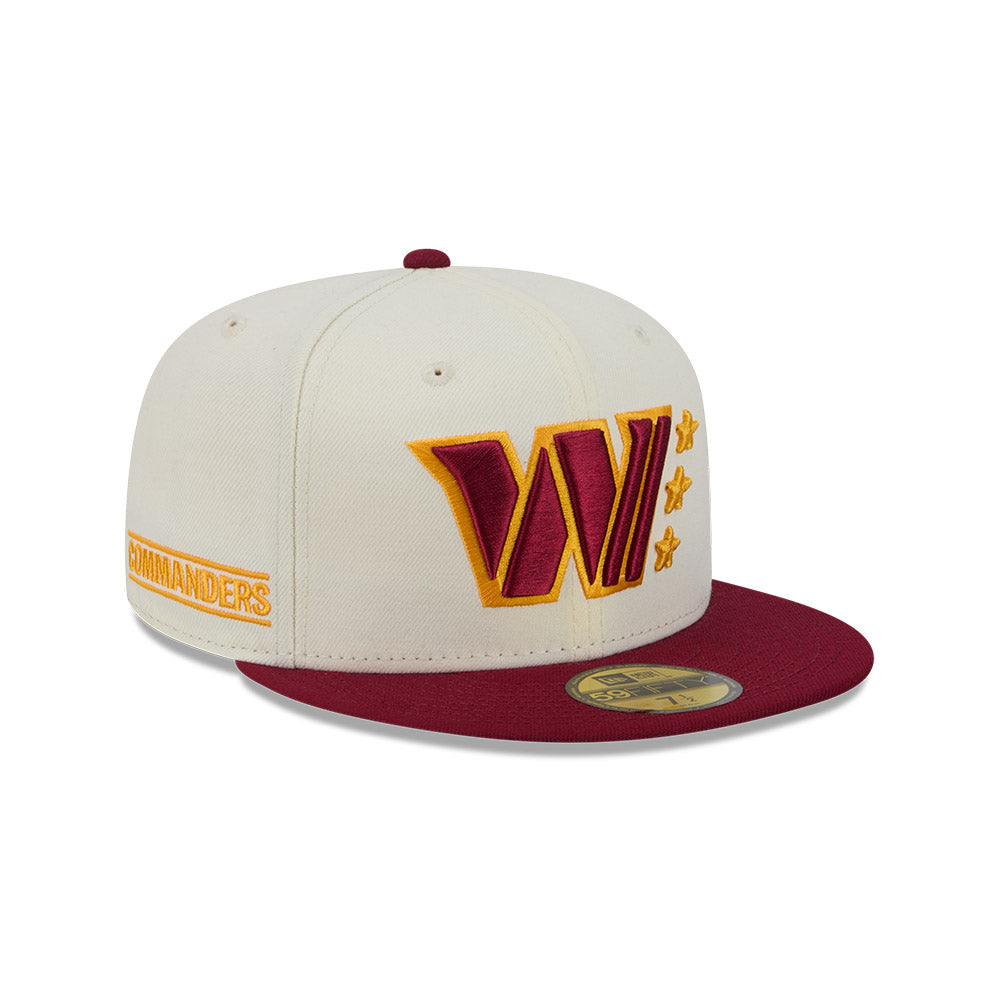 Washington Commanders "DECEPTOR" Exclusive New Era 59Fifty Fitted Hat - Chrome/Burgundy
