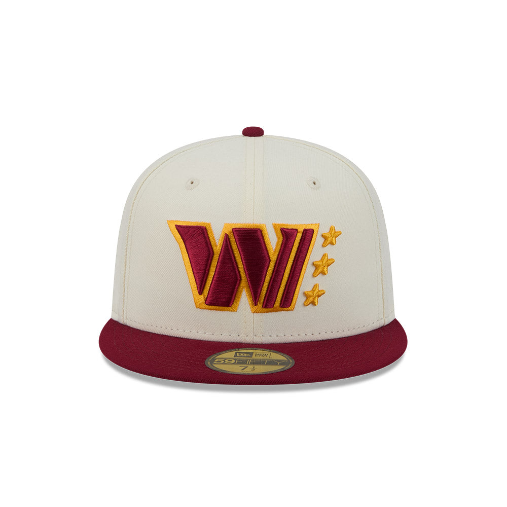 Washington Commanders "DECEPTOR" Exclusive New Era 59Fifty Fitted Hat - Chrome/Burgundy