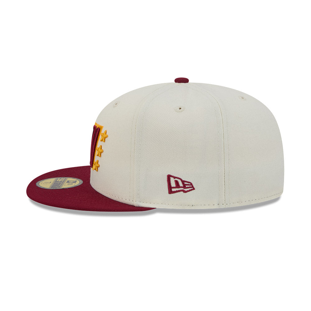 Washington Commanders "DECEPTOR" Exclusive New Era 59Fifty Fitted Hat - Chrome/Burgundy