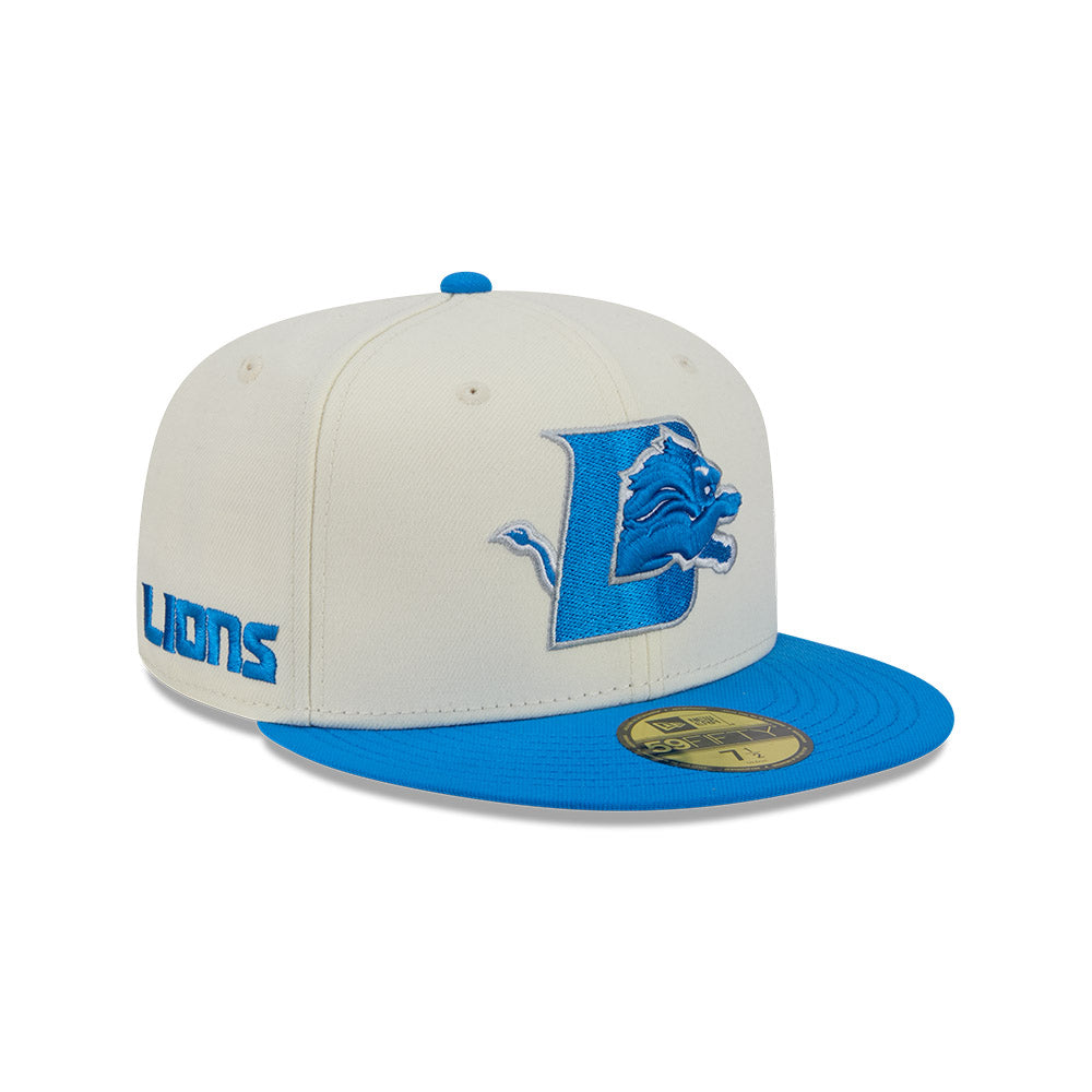 Detroit Lions "DECEPTOR" Exclusive New Era 59Fifty Fitted Hat - Chrome/Light Blue