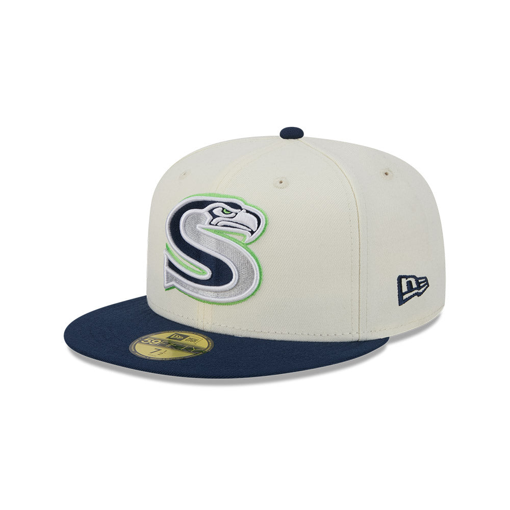 Seattle Seahawks "DECEPTOR" Exclusive New Era 59Fifty Fitted Hat - Chrome/Navy