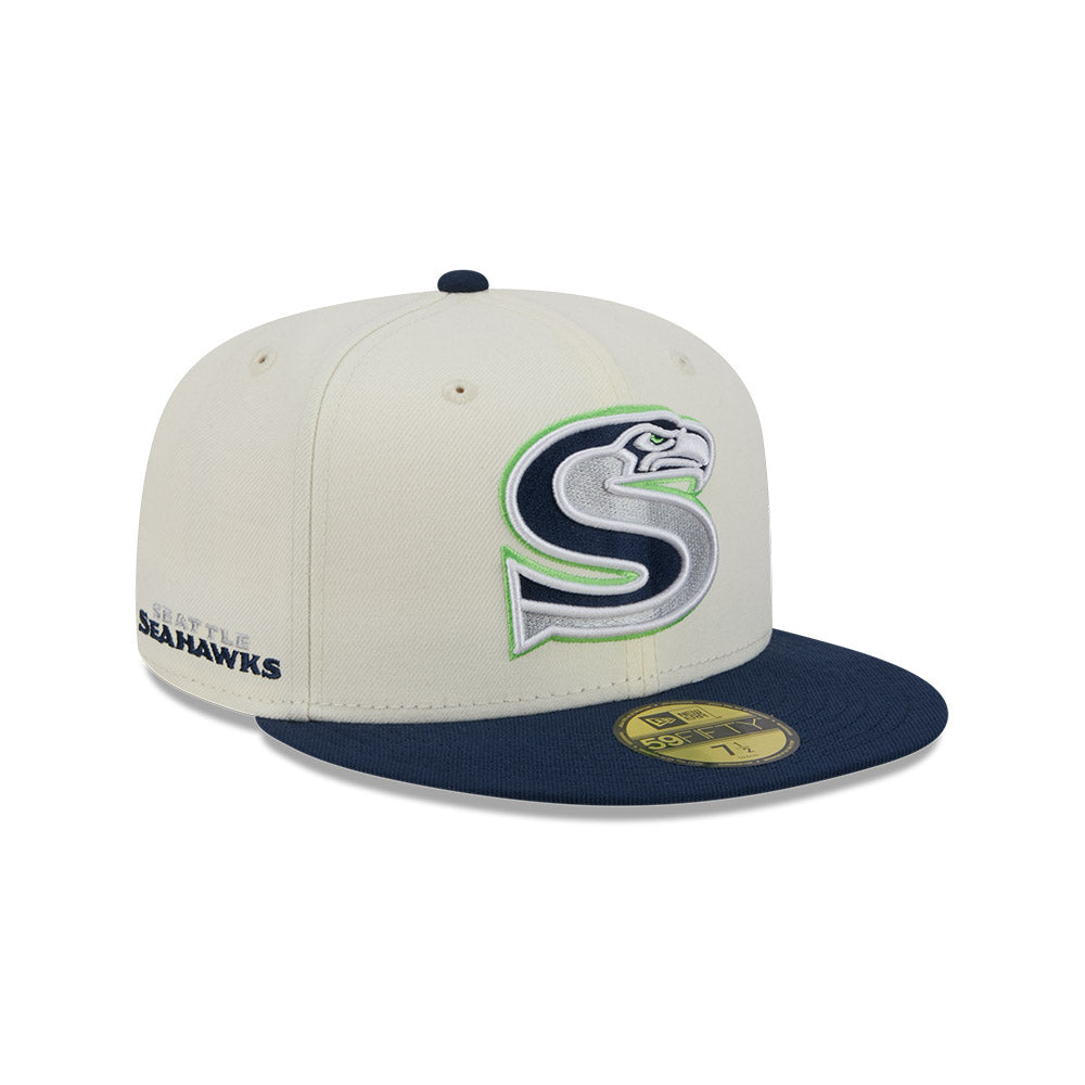 Seattle Seahawks "DECEPTOR" Exclusive New Era 59Fifty Fitted Hat - Chrome/Navy