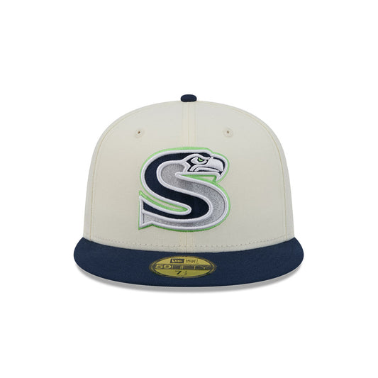Seattle Seahawks "DECEPTOR" Exclusive New Era 59Fifty Fitted Hat - Chrome/Navy