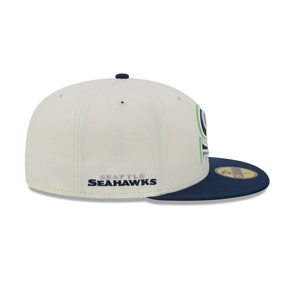 Seattle Seahawks "DECEPTOR" Exclusive New Era 59Fifty Fitted Hat - Chrome/Navy