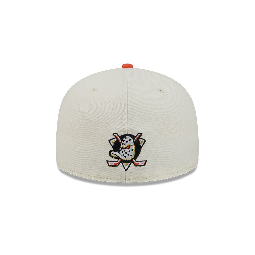 Anaheim Ducks "DECEPTOR" Exclusive New Era 59Fifty Fitted Hat - Chrome/Orange