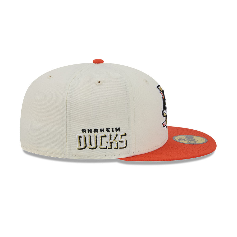 Anaheim Ducks "DECEPTOR" Exclusive New Era 59Fifty Fitted Hat - Chrome/Orange