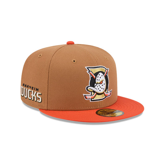Anaheim Ducks "DECEPTOR" Exclusive New Era 59Fifty Fitted Hat - Bronze/Orange
