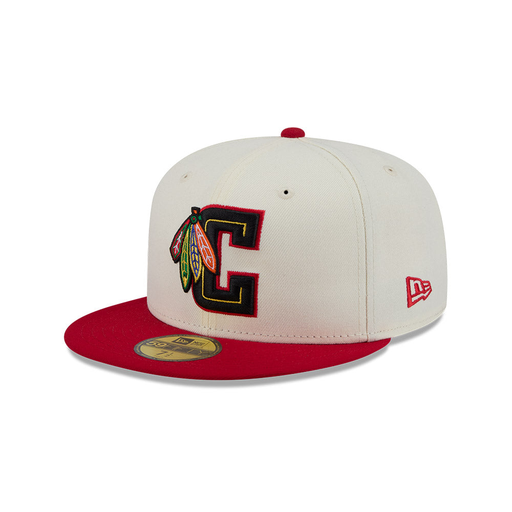 Chicago Blackhawks "DECEPTOR" Exclusive New Era 59Fifty Fitted Hat - Chrome/Red