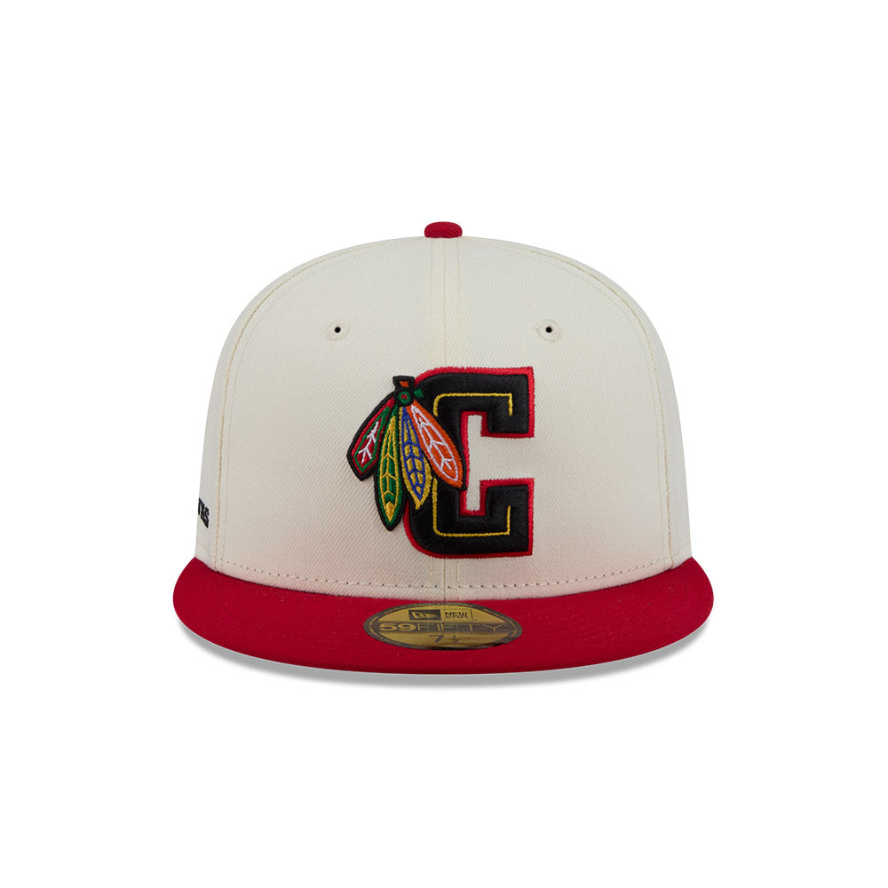 Chicago Blackhawks "DECEPTOR" Exclusive New Era 59Fifty Fitted Hat - Chrome/Red