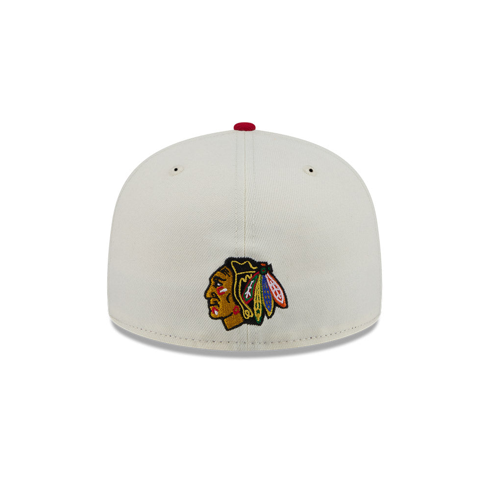 Chicago Blackhawks "DECEPTOR" Exclusive New Era 59Fifty Fitted Hat - Chrome/Red