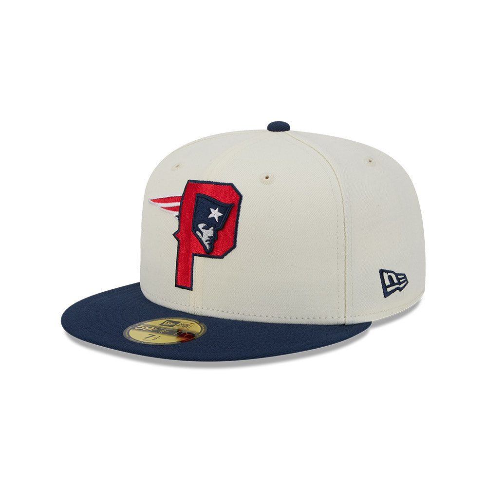 New England Patriots "DECEPTOR" Exclusive New Era 59Fifty Fitted Hat - Chrome/Navy