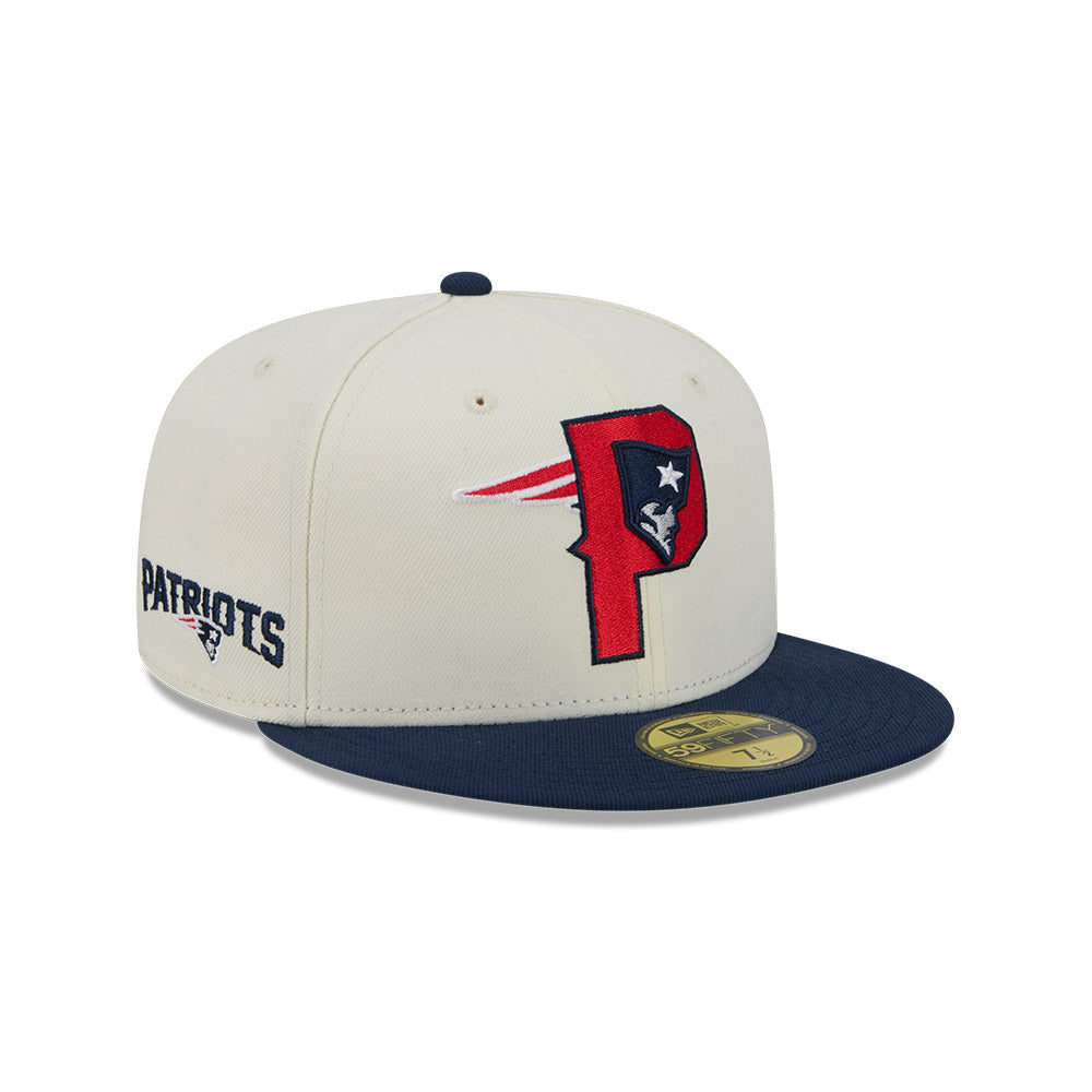 New England Patriots "DECEPTOR" Exclusive New Era 59Fifty Fitted Hat - Chrome/Navy