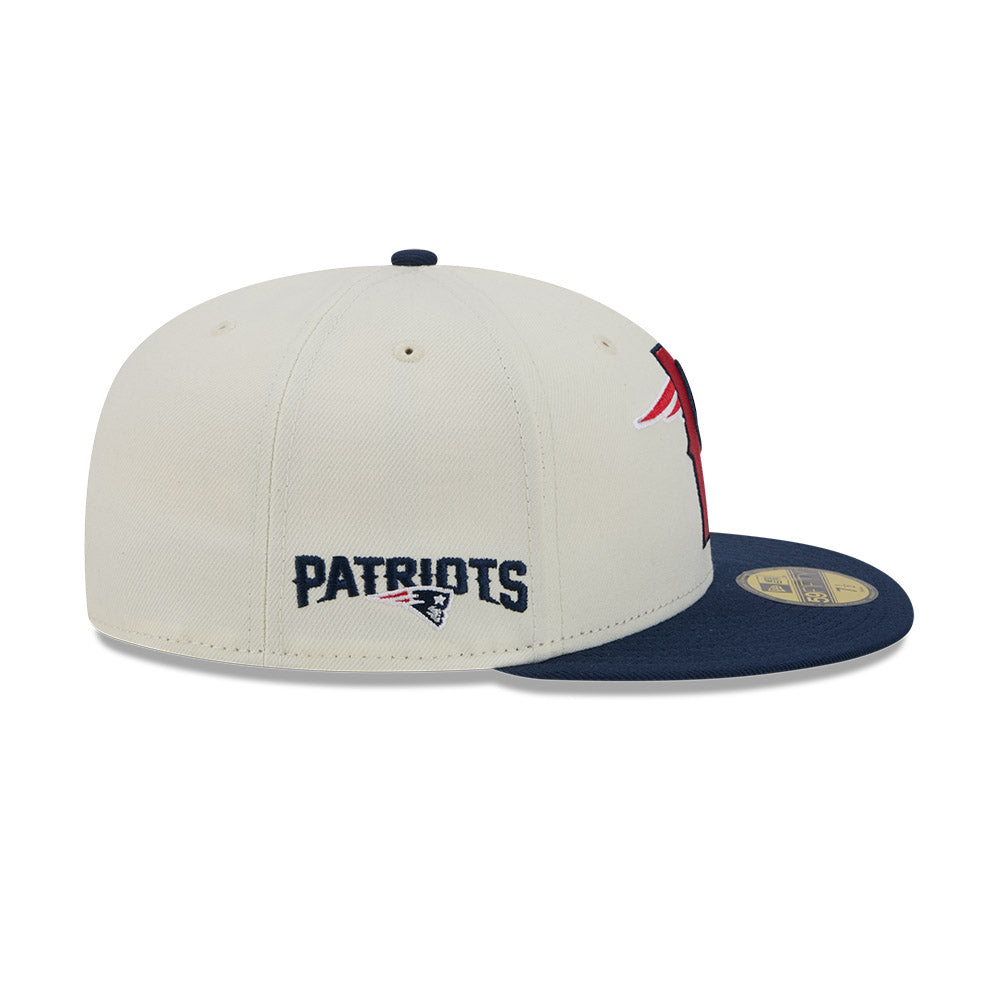 New England Patriots "DECEPTOR" Exclusive New Era 59Fifty Fitted Hat - Chrome/Navy