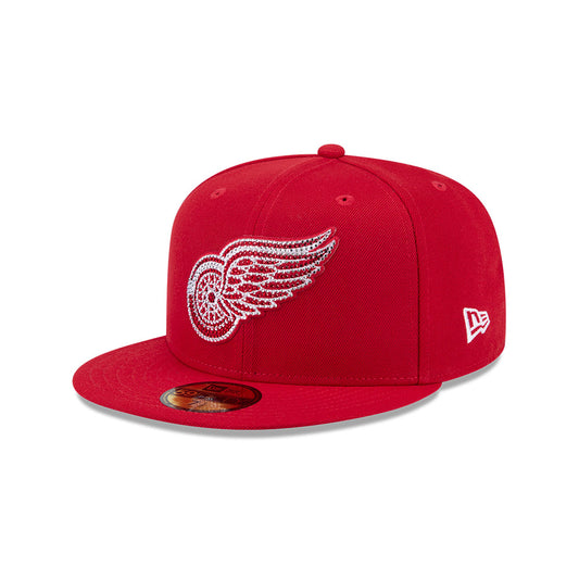 Detroit Red Wings "RHINESTONE" Exclusive New Era 59Fifty Fitted Hat - Red