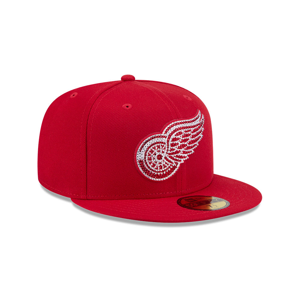 Detroit Red Wings "RHINESTONE" Exclusive New Era 59Fifty Fitted Hat - Red