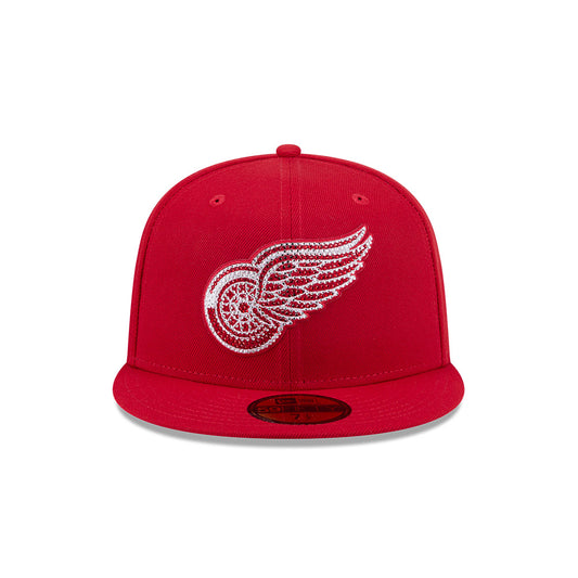Detroit Red Wings "RHINESTONE" Exclusive New Era 59Fifty Fitted Hat - Red
