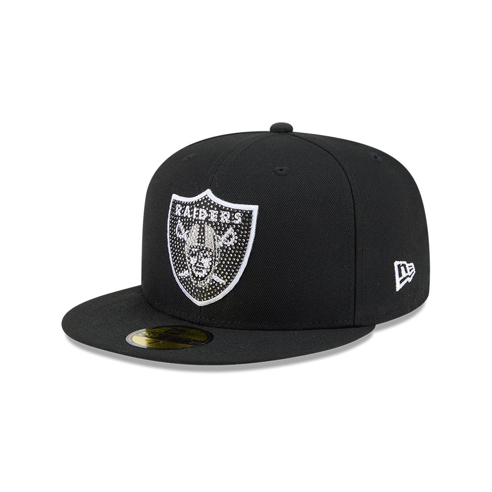 Las Vegas Raiders "RHINESTONE" Exclusive New Era 59Fifty Fitted Hat - Black