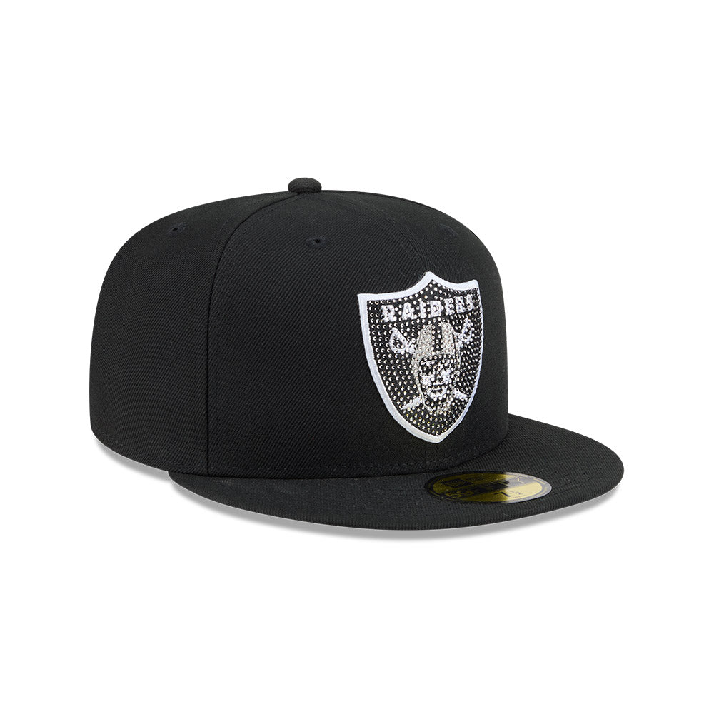 Las Vegas Raiders "RHINESTONE" Exclusive New Era 59Fifty Fitted Hat - Black