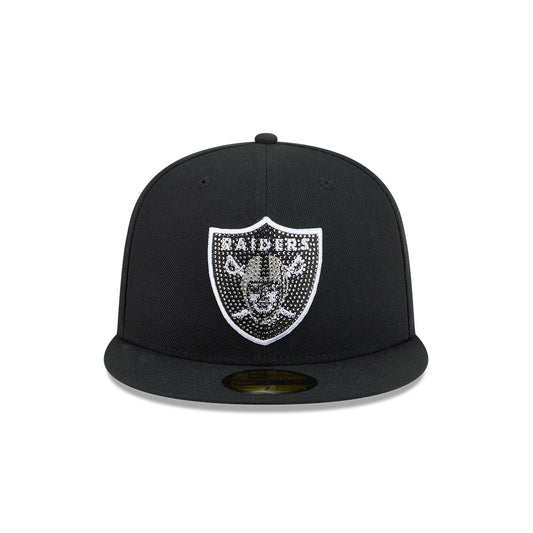 Las Vegas Raiders "RHINESTONE" Exclusive New Era 59Fifty Fitted Hat - Black