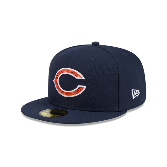 Chicago Bears "RHINESTONE" Exclusive New Era 59Fifty Fitted Hat - Navy