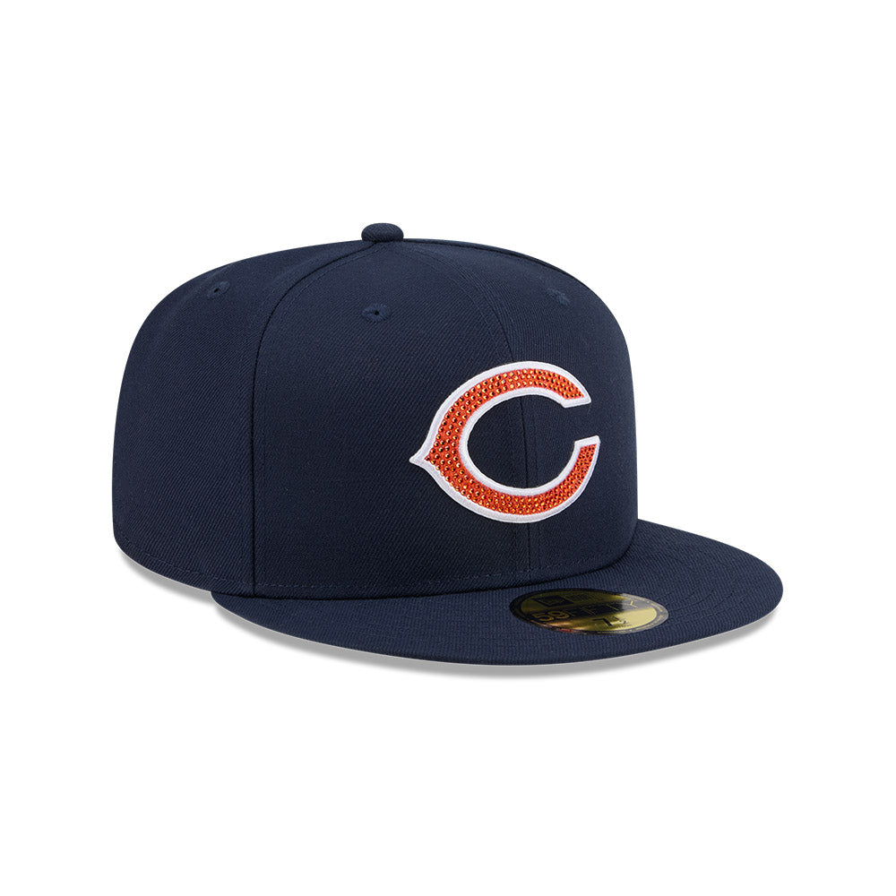 Chicago Bears "RHINESTONE" Exclusive New Era 59Fifty Fitted Hat - Navy
