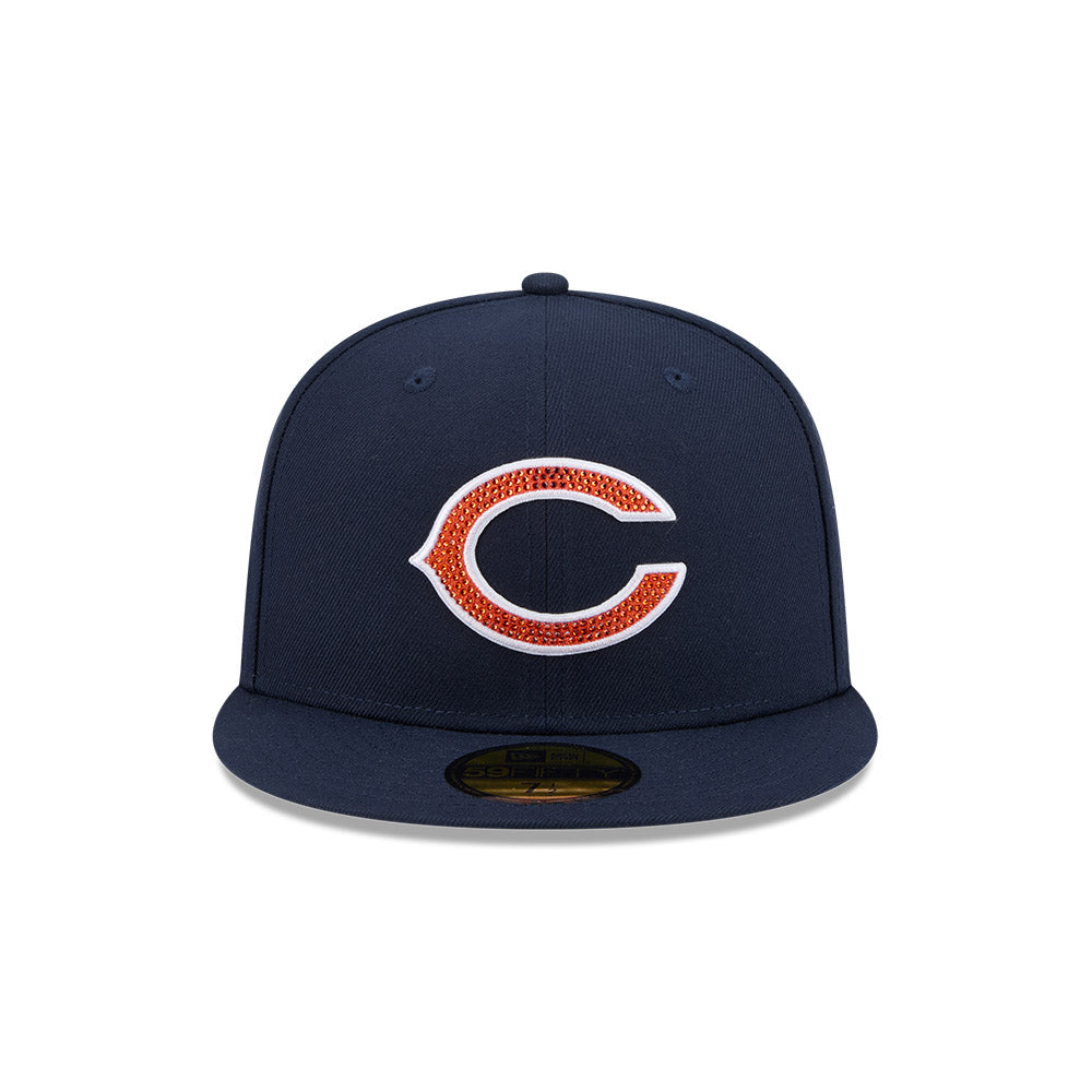 Chicago Bears "RHINESTONE" Exclusive New Era 59Fifty Fitted Hat - Navy