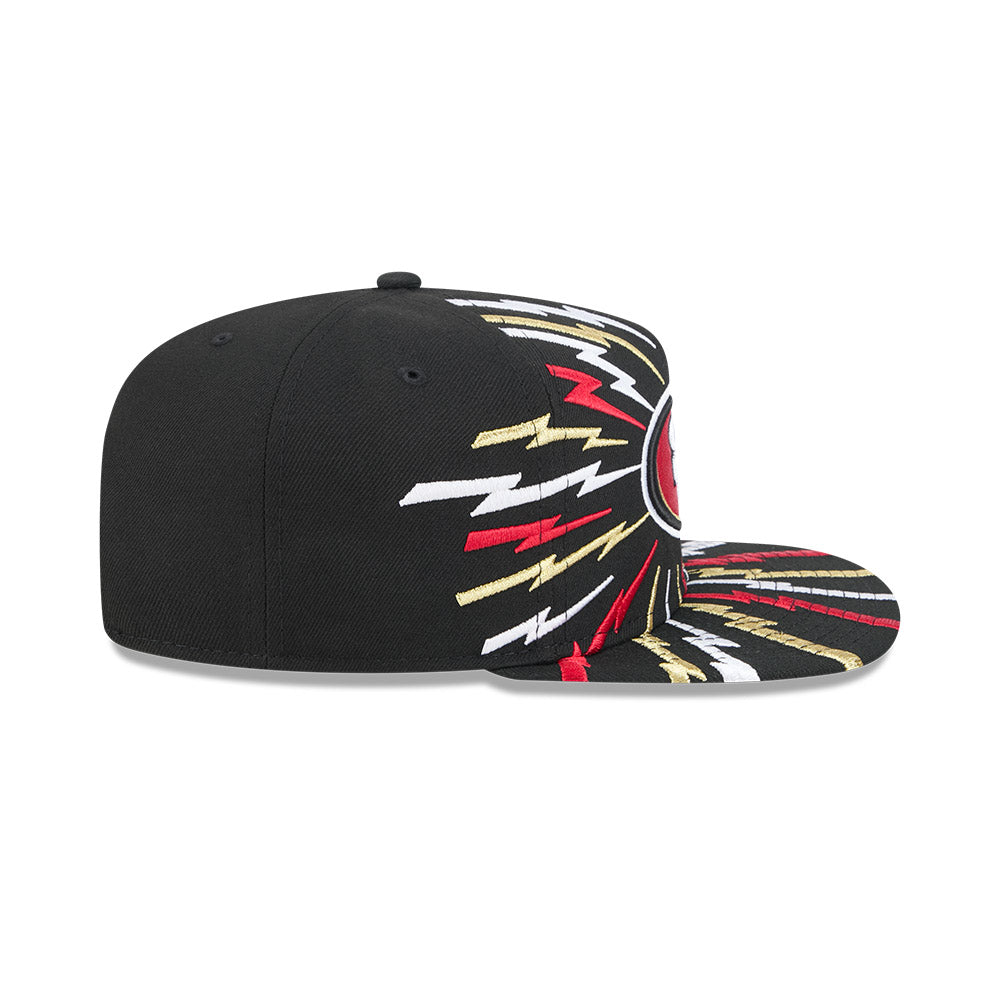 San Francisco 49ers New Era "THE BOLT" 9Fifty A-Frame Snapback NFL Hat - Black