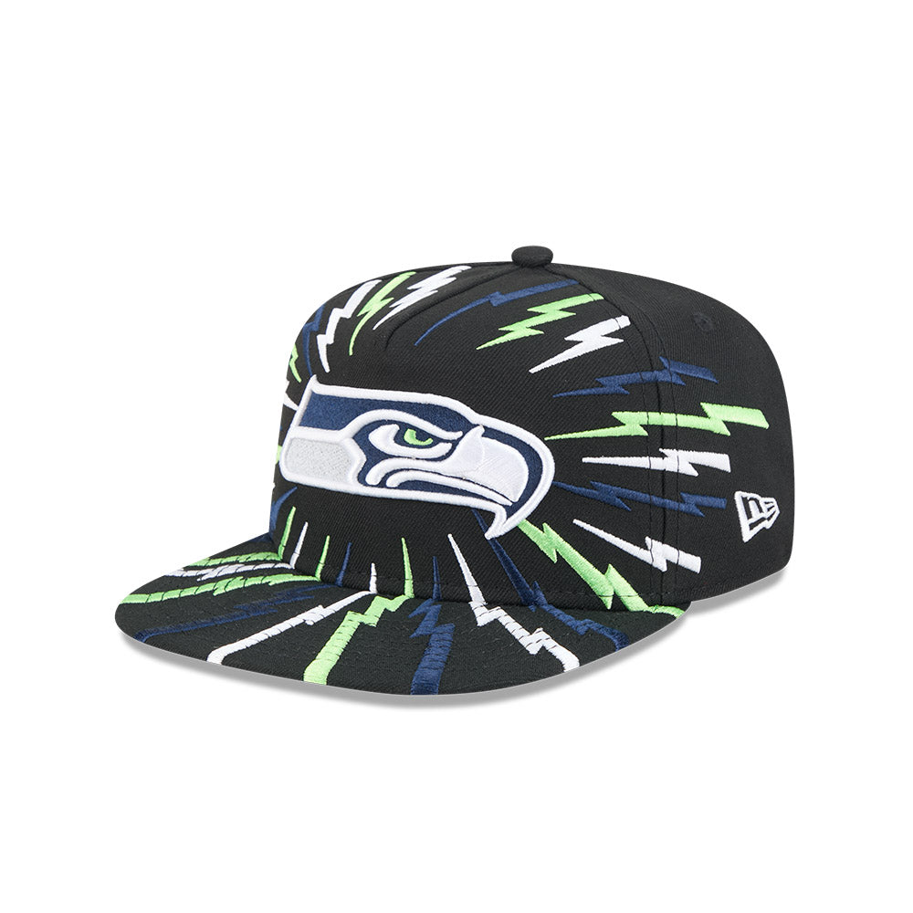 Seattle Seahawks New Era "THE BOLT" 9Fifty A-Frame Snapback NFL Hat - Black