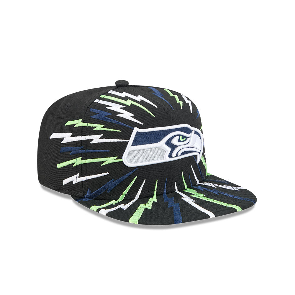 Seattle Seahawks New Era "THE BOLT" 9Fifty A-Frame Snapback NFL Hat - Black