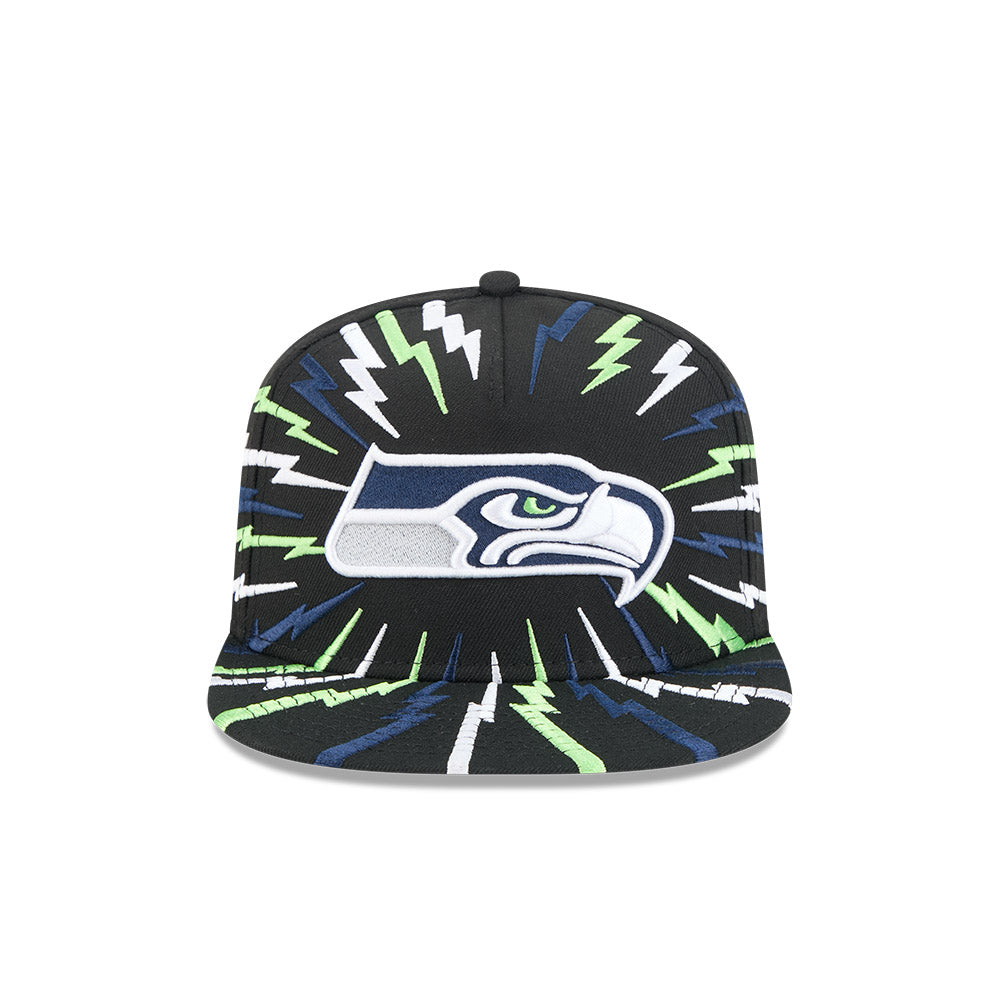 Seattle Seahawks New Era "THE BOLT" 9Fifty A-Frame Snapback NFL Hat - Black