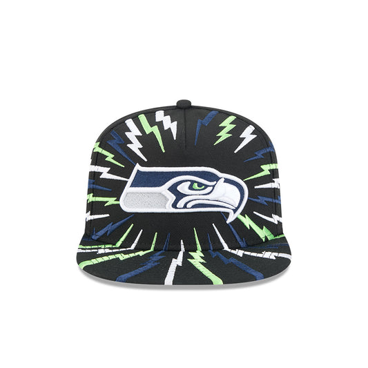 Seattle Seahawks New Era "THE BOLT" 9Fifty A-Frame Snapback NFL Hat - Black