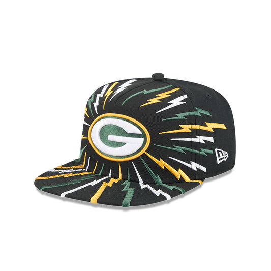 Green Bay Packers New Era "THE BOLT" 9Fifty A-Frame Snapback NFL Hat - Black
