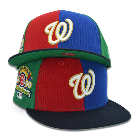 Washington Nationals "POLO DOWN" Exclusive New Era 59Fifty Fitted Hat - Red/Blue/Green/Black Pinwheel