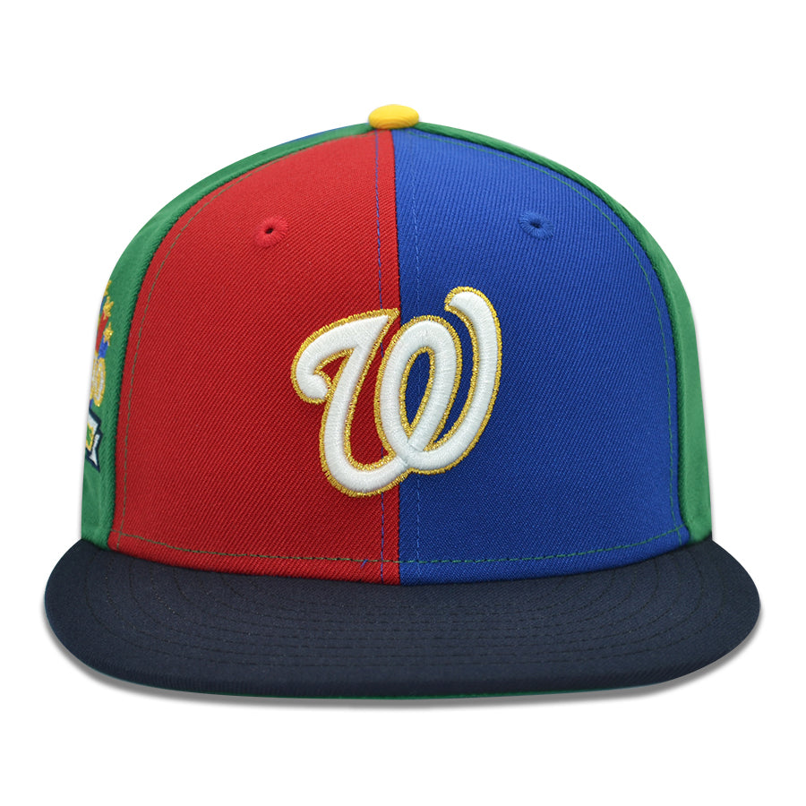 Washington Nationals "POLO DOWN" Exclusive New Era 59Fifty Fitted Hat - Red/Blue/Green/Black Pinwheel