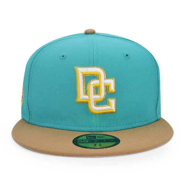 Washington Nationals DC 2008 INAUGURAL SEASON Exclusive New Era 59Fifty Fitted Hat - Teal/Khaki