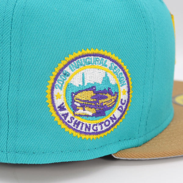 Washington Nationals DC 2008 INAUGURAL SEASON Exclusive New Era 59Fifty Fitted Hat - Teal/Khaki