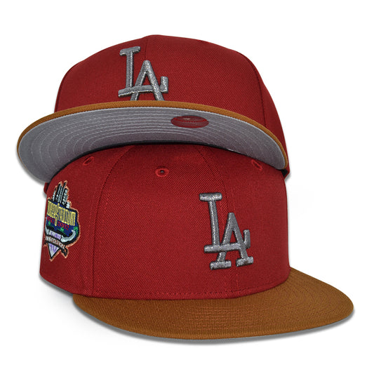 Los Angeles Dodgers "LA HERO" Exclusive New Era 59Fifty Fitted Hat - H Red/Earthly Brown