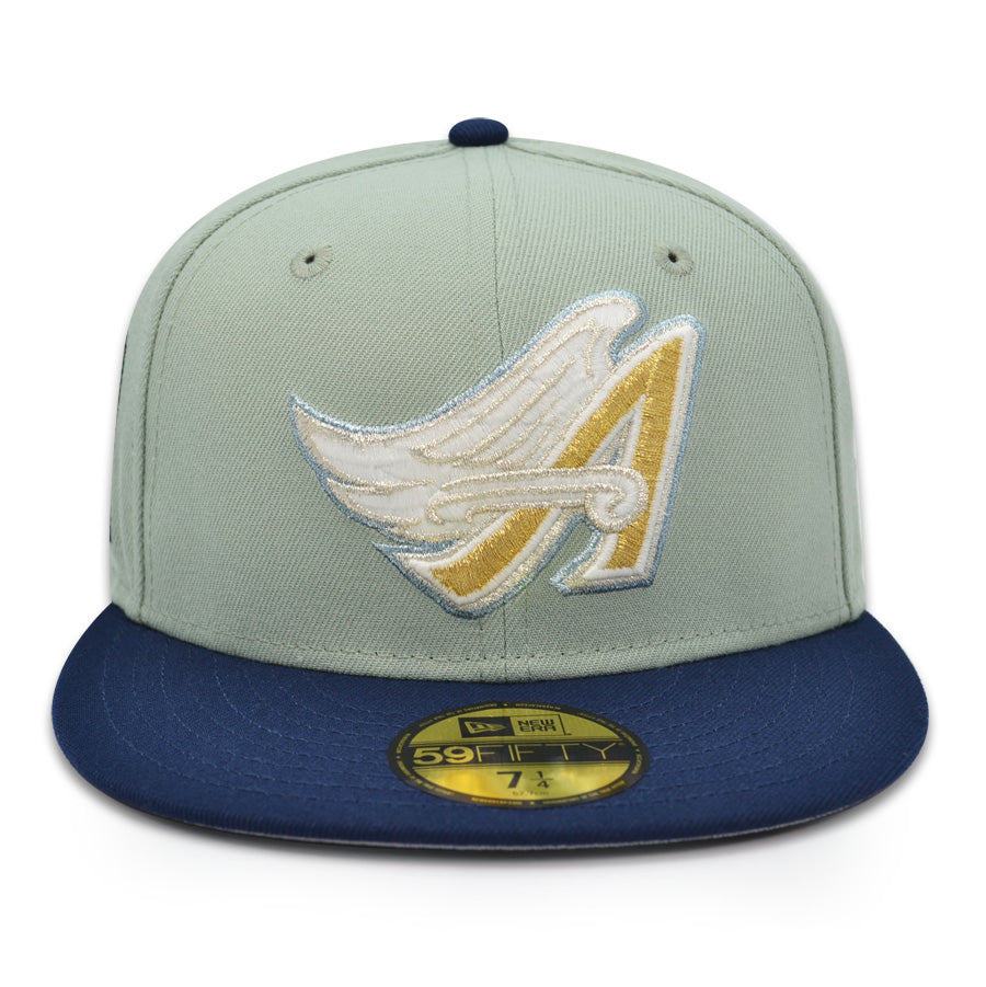 Anaheim Angels "LOW'S ANGELS" 50th Anniversary Exclusive New Era 59Fifty Fitted Hat - Kool Green/Navy