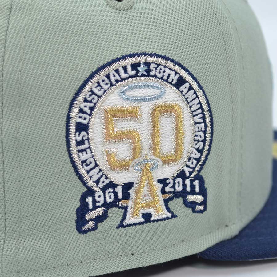 Anaheim Angels "LOW'S ANGELS" 50th Anniversary Exclusive New Era 59Fifty Fitted Hat - Kool Green/Navy