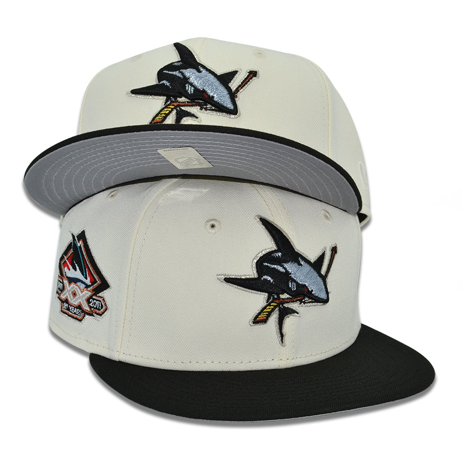 San Jose Sharks "JAWS" Exclusive New Era 59Fifty Fitted Hat - Chrome/Black