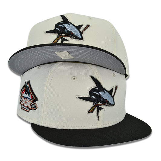 San Jose Sharks "JAWS" Exclusive New Era 59Fifty Fitted Hat - Chrome/Black
