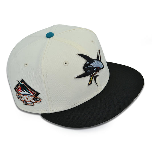 San Jose Sharks "JAWS" Exclusive New Era 59Fifty Fitted Hat - Chrome/Black