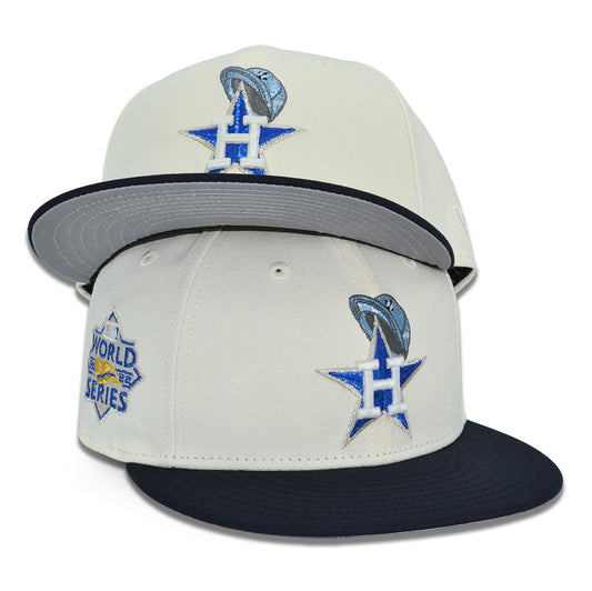 Houston Astros "HAT on HAT" Exclusive New Era 59Fifty Fitted Hat - Chrome/Navy