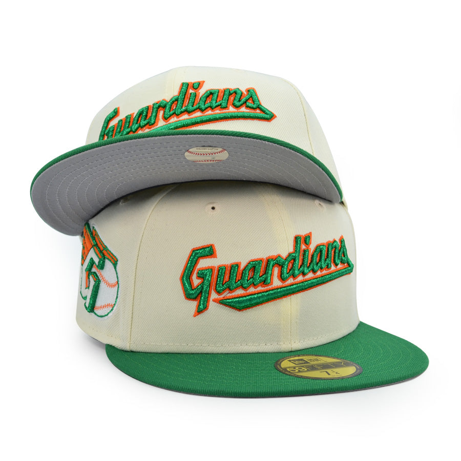 Cleveland Guardians FASTBALL Exclusive New Era 59Fifty Fitted Hat - Chrome/Bot Green