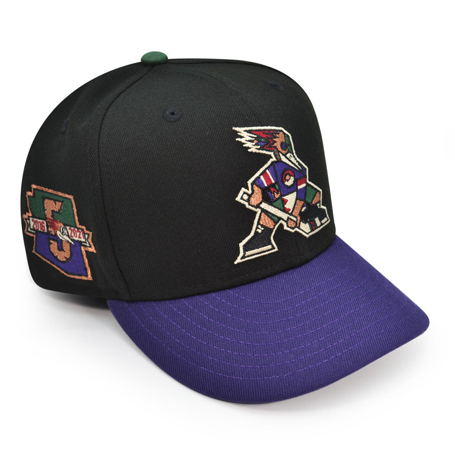 Tucson Roadrunners 5TH ANNIVERSARY Exclusive New Era 59Fifty AHL Fitted Hat - Black/Purple