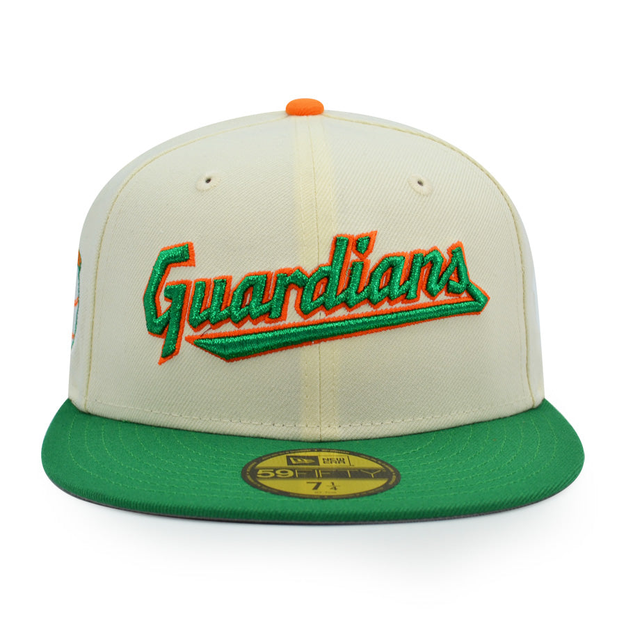 Cleveland Guardians FASTBALL Exclusive New Era 59Fifty Fitted Hat - Chrome/Bot Green