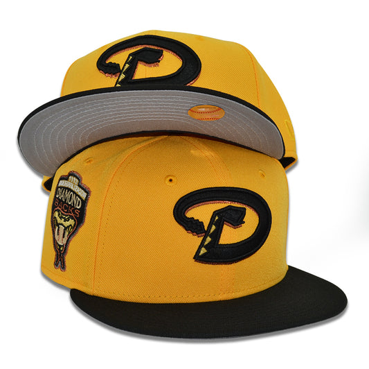 Arizona Diamondbacks "WINGED DRAGON" Exclusive New Era 59Fifty Fitted Hat - Canary Yellow/Black
