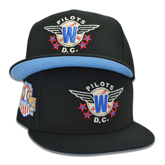 Washington Pilots "FREEDOM FLIGHT" Negro League Exclusive New Era 59Fifty Fitted Hat - Black